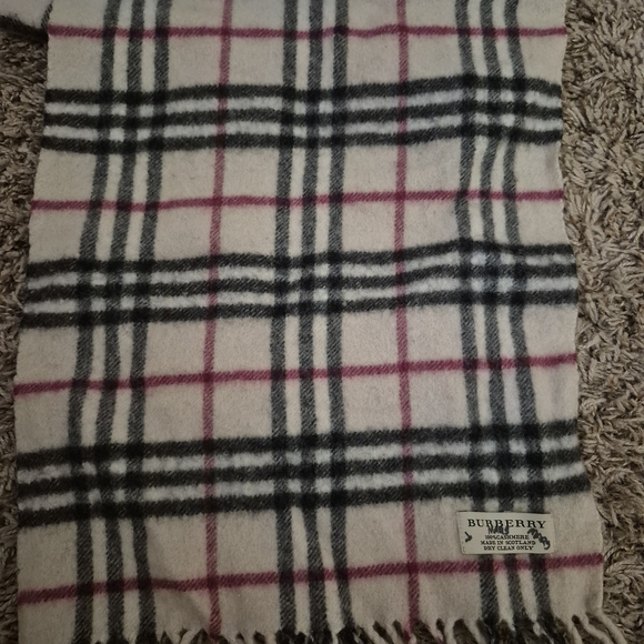 Burberry Cream and Pink Plaid Scarf - Picture 1 of 4